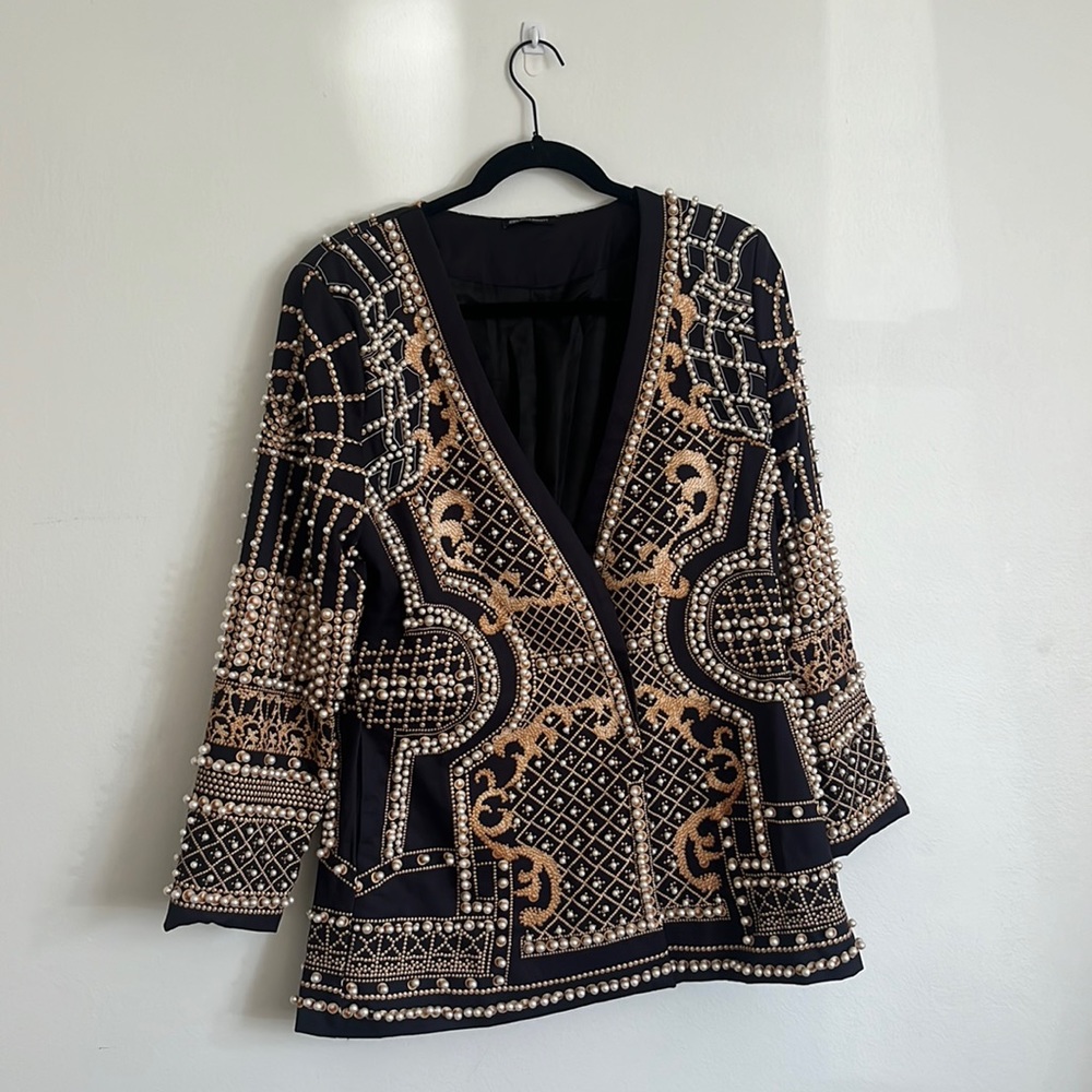 Blazer Dress with Pearls